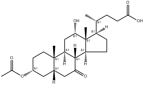 Cholan-24-oic acid, 3-(acetyloxy)-12-hydroxy-7-oxo-, (3α,5β,12α)- (9CI) Structure