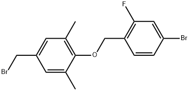 2-[(4-Bromo-2-fluorophenyl)methoxy]-5-(bromomethyl)-1,3-dimethylbenzene Structure