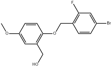 Benzenemethanol, 2-[(4-bromo-2-fluorophenyl)methoxy]-5-methoxy- Structure