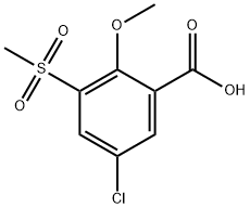 5-Chloro-2-methoxy-3-(methylsulfonyl)benzoic acid Structure