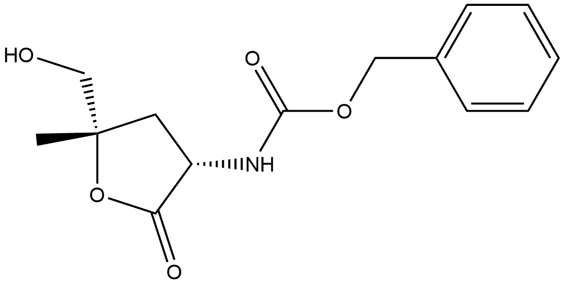 benzyl((3S,5S)-5-(hydroxymethyl)-5-methyl-2-oxotetrahydrofuran-3-yl)carbamate 구조식 이미지