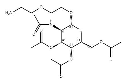 β-D-Galactopyranoside, 2-(2-aminoethoxy)ethyl 2-(acetylamino)-2-deoxy-, 3,4,6-triacetate Structure