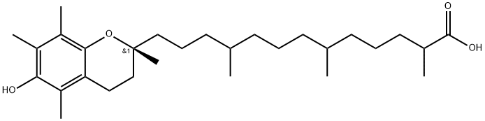 2H-1-Benzopyran-2-tridecanoic acid, 3,4-dihydro-6-hydroxy-α,ε,ι,2,5,7,8-heptamethyl-, (2R)- Structure