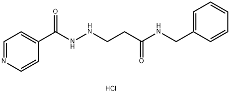 4-Pyridinecarboxylic acid, 2-[3-oxo-3-[(phenylmethyl)amino]propyl]hydrazide, hydrochloride (1:1) Structure