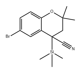 2H-1-Benzopyran-4-carbonitrile,6-bromo-3,4-dihydro-2,2-dimethyl-4-(trimethylsilyl)- Structure