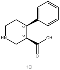 3-Piperidinecarboxylic acid, 4-phenyl-, hydrochloride (1:1), (3R,4R)-rel- Structure