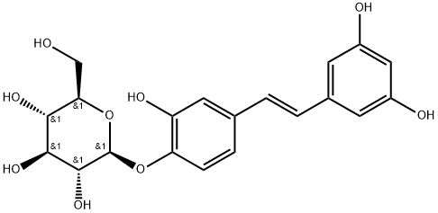 β-D-Glucopyranoside, 4-[(1E)-2-(3,5-dihydroxyphenyl)ethenyl]-2-hydroxyphenyl Structure