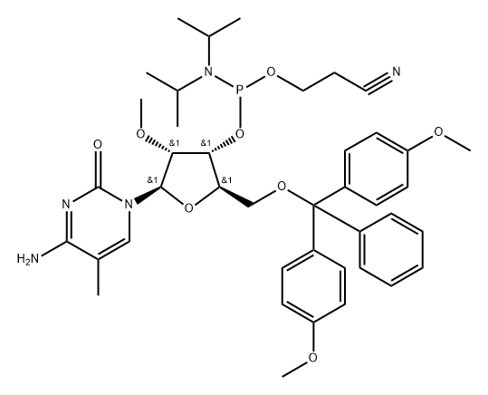 5'-O-DMT-2'-O-methyl-5-methylcytidine 3'-CE phosphoramidite Structure