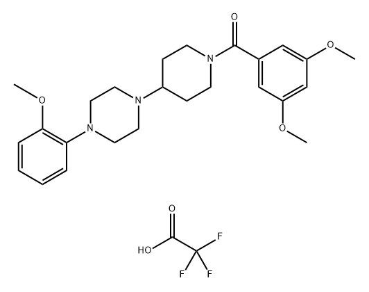 Methanone, (3,5-dimethoxyphenyl)[4-[4-(2-methoxyphenyl)-1-piperazinyl]-1-piperidinyl]-, 2,2,2-trifluoroacetate (1:1) Structure