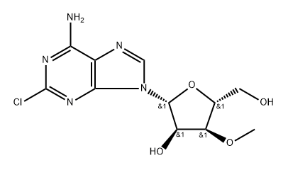 (2R,3R,4S,5R)-2-(6-amino-2-chloro-9H-purin-9-yl)-5-(hydroxymethyl)-4-metho xytetrahydrofuran-3-ol Structure