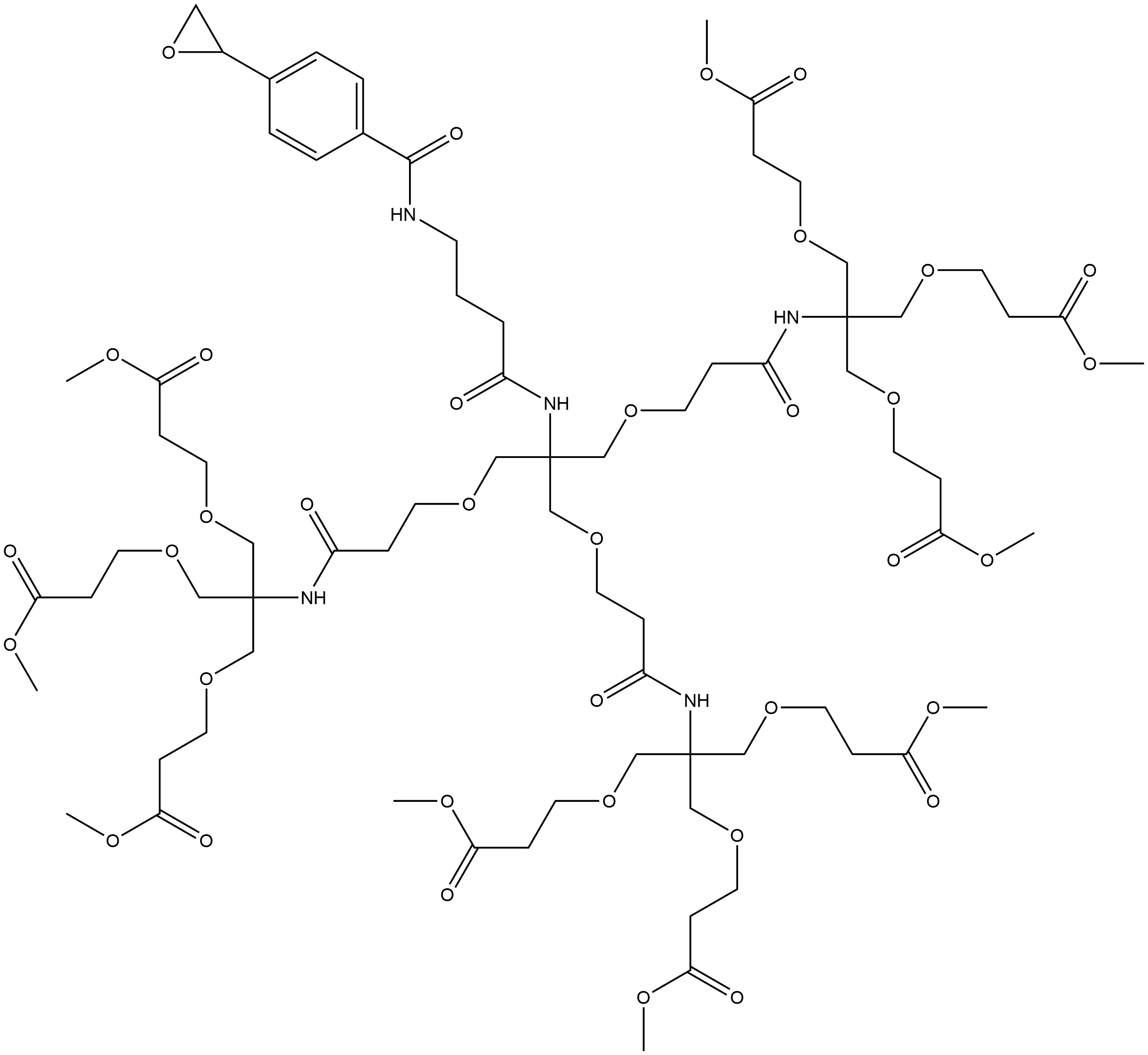 1,25-Dimethyl 13-[7,7-bis[(3-methoxy-3-oxopropoxy)methyl]-5,12-dioxo-2,9,13-trioxa-6-azatetradec-1-yl]-6,6,20,20-tetrakis[(3-methoxy-3-oxopropoxy)methyl]-13-[[4-[[4-(2-oxiranyl)benzoyl]amino]-1-oxobutyl]amino]-8,18-dioxo-4,11,15,22-tetraoxa-7,19-diazapentacosanedioate Structure