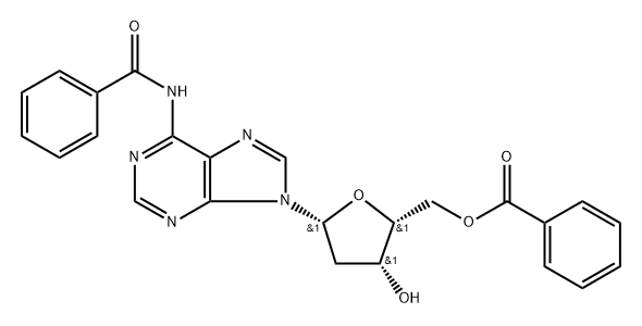 N6-Benzoyl-9-(5-O-benzoyl-2'-deoxy-beta-D-threo-pentofuranosyl)adenine 구조식 이미지