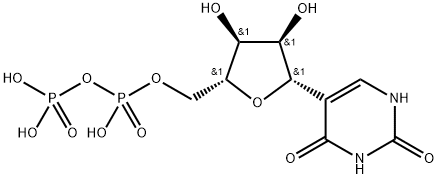 2,4(1H,3H)-Pyrimidinedione, 5-[5-O-[hydroxy(phosphonooxy)phosphinyl]-β-D-ribofuranosyl]- 구조식 이미지