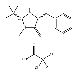 (2R,5R)-2-tert-Butyl-3-Methyl-5-benzyl-4-iMidazolidinone 2,2,2-trichloro-Acetic acid Structure