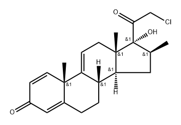 Pregna-1,4,9(11)-triene-3,20-dione, 21-chloro-17-hydroxy-16-methyl-, (16β)- Structure