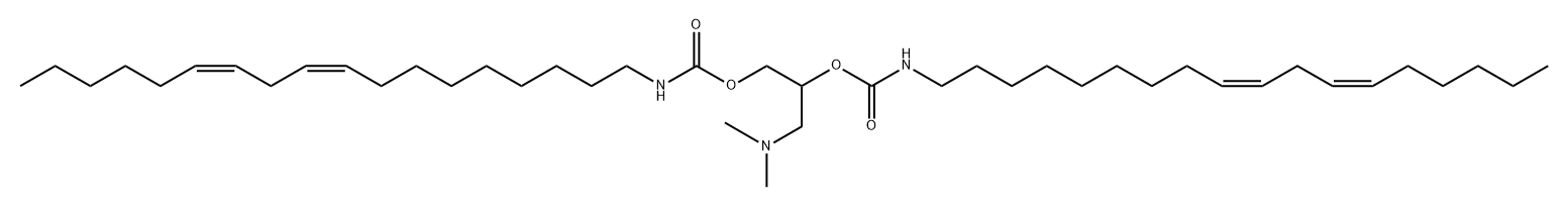 Carbamic acid, N-(9Z,12Z)-9,12-octadecadien-1-yl-, C,C'-[1-[(dimethylamino)methyl]-1,2-ethanediyl] ester Structure