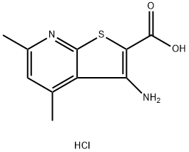 3-Amino-4,6-dimethylthieno[2,3-b]pyridine-2-carboxylic acid hydrochloride Structure