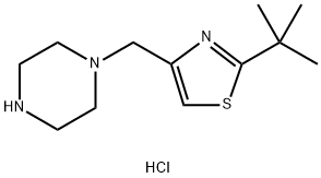 2-Tert-butyl-4-(piperazin-1-ylmethyl)-1,3-thiazole hydrochloride Structure