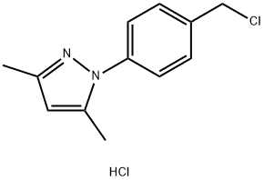 1H-Pyrazole, 1-[4-(chloromethyl)phenyl]-3,5-dimethyl-, hydrochloride (1:1) Structure