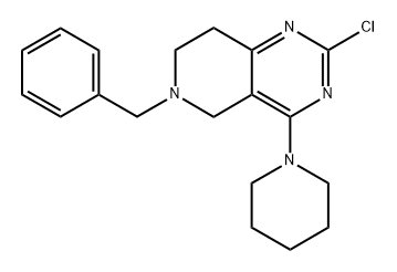 2-Chloro-5,6,7,8-tetrahydro-6-(phenylmethyl)-4-(1-piperidinyl)pyrido[4,3-d]pyrimidine Structure