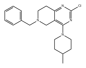 2-Chloro-5,6,7,8-tetrahydro-4-(4-methyl-1-piperidinyl)-6-(phenylmethyl)pyrido[4,3-d]pyrimidine Structure