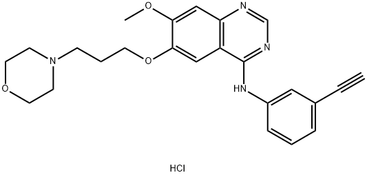 4-Quinazolinamine, N-(3-ethynylphenyl)-7-methoxy-6-[3-(4-morpholinyl)propoxy]-, hydrochloride (1:2) Structure