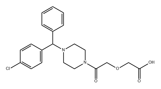 2-(2-(4-((4-Chlorophenyl)(phenyl)methyl)piperazin-1-yl)-2-oxoethoxy)acetic Acid 구조식 이미지