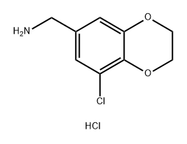 (8-Chloro-2,3-dihydrobenzo[b][1,4]dioxin-6-yl)methanamine hydrochloride Structure