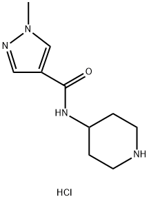 1-Methyl-N-(piperidin-4-yl)-1H-pyrazole-4-carboxamide hydrochloride Structure