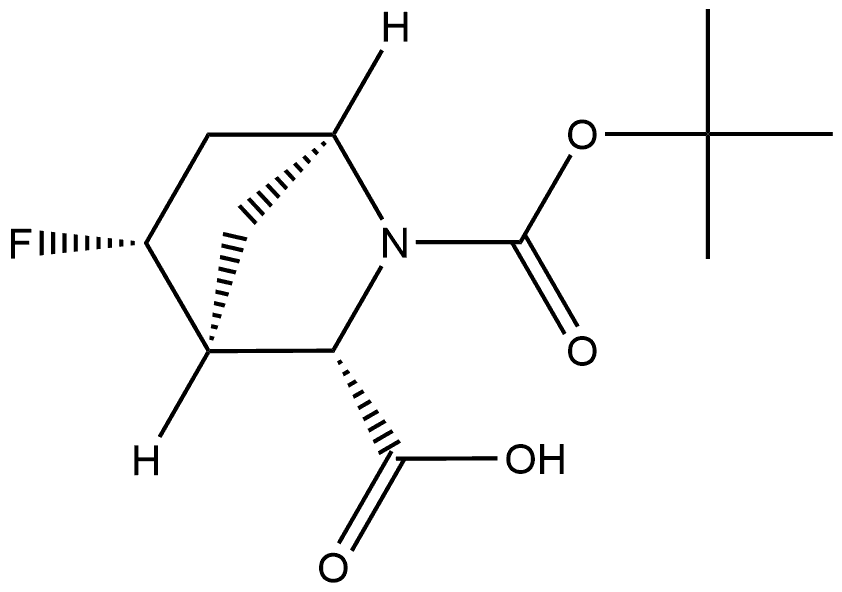 2-(1,1-Dimethylethyl) (1S,3S,4S,5R)-5-fluoro-2-azabicyclo[2.2.1]heptane-2,3-dicarboxylate 구조식 이미지