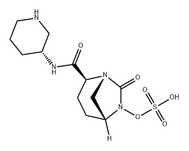 (2S,5R)-7-oxo-N-[(3R)-piperidin-3-yl]-6-(sulfooxy)-1,6-diazabicyclo[3.2.1]octane-2-carboxamide Structure