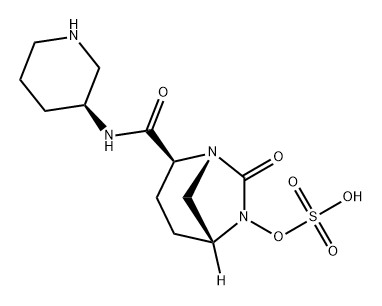 (2S,5R)-7-oxo-N-[(3S)-piperidin-3-yl]-6-(sulfooxy)-1,6-diazabicyclo[3.2.1]octane-2-carboxamide 구조식 이미지