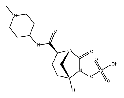 (2S,5R)-7-oxo-N-[1-methylpiperidin-4-yl]-6-(sulfooxy)-1,6-diazabicyclo[3.2.1]octane-2-carboxamide Structure