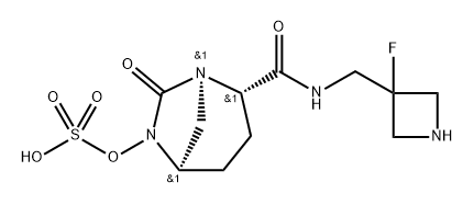 (2S,5R)-N-[(3-fluoroazetidin-3-yl)methyl]-7-oxo-6-(sulfooxy)-1,6-diazabicyclo[3.2.1]octane-2-carboxamide Structure