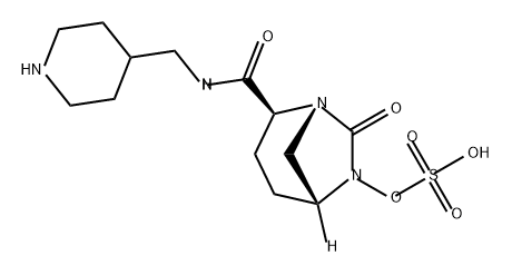 (2S,5R)-7-oxo-N-(piperidin-4-ylmethyl)-6-(sulfooxy)-1,6-diazabicyclo[3.2.1]octane-2-carboxamide Structure