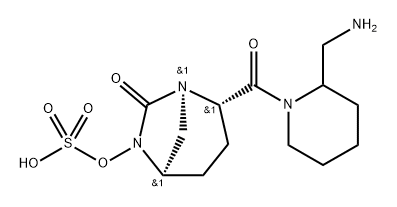 (1R,2S,5R)-2-[[2-(Aminomethyl)-1-piperidinyl] carbonyl]-7-oxo-1,6-diazabicyclo[3.2.1]oct-6- yl hydrogen sulfate 구조식 이미지