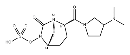 (1R,2S,5R)-2-[[3-(Dimethylamino)-1-pyrrol idinyl]carbonyl]-7-oxo-1,6-diazabicyclo[3.2.1] oct-6-yl hydrogen sulfate Structure