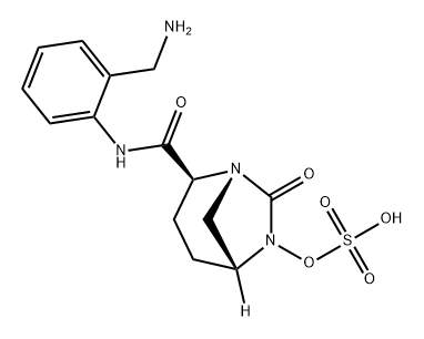 (2S,5R)-N-[2-(aminomethyl)phenyl]-7-oxo-6-(sulfooxy)-1,6-diazabicyclo[3.2.1]octane-2-carboxamide Structure
