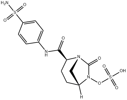 (1R,2S,5R)-2-[[[4-(Aminosulfonyl)phenyl] amino]carbonyl]-7-oxo-1,6-diazabicyclo[3.2.1] oct-6-yl hydrogen sulfate Structure