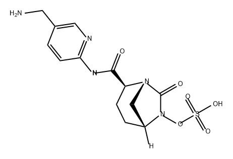 (2S,5R)-N-[5-(aminomethyl)pyridin-2-yl]-7-oxo-6-(sulfooxy)-1,6-diazabicyclo[3.2.1]octane-2-carboxamide Structure