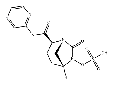 (2S,5R)-7-oxo-N-pyrazin-2-yl-6-(sulfooxy)-1,6-diazabicyclo[3.2.1]octane-2-carboxamide 구조식 이미지