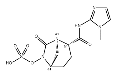 (2S,5R)-N-(1-methyl-1H-imidazol-2-yl)-7-oxo-6-(sulfooxy)-1,6-diazabicyclo[3.2.1]octane-2-carboxamide Structure