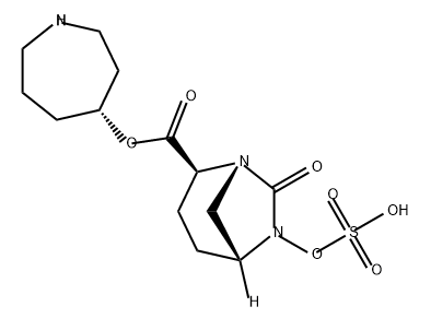 2-[(4R)-Hexahydro-1H-azepin-4-yl] (1R,2S,5R)- 7-oxo-6-(sulfooxy)-1,6-diazabicyclo[3.2.1] octane-2-carboxylate Structure