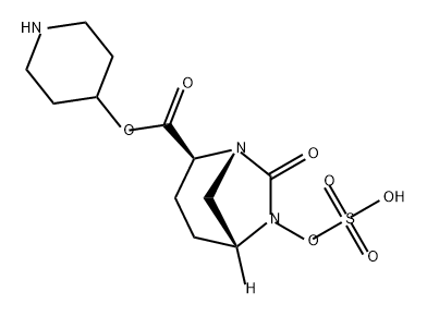 2-(4-Piperidinyl) (1R,2S,5R)-7-oxo-6-(sulfooxy)- 1,6-diazabicyclo[3.2.1]octane-2-carboxylate Structure