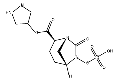 2-(4-Pyrazolidinyl) (1R,2S,5R)-7-oxo-6- (sulfooxy)-1,6-diazabicyclo[3.2.1]octane-2- carboxylate 구조식 이미지