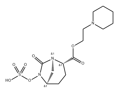 2-piperidin-1-ylethyl (2S,5R)-7-oxo-6-(sulfooxy)-1,6-diazabicyclo[3.2.1]octane-2-carboxylate Structure