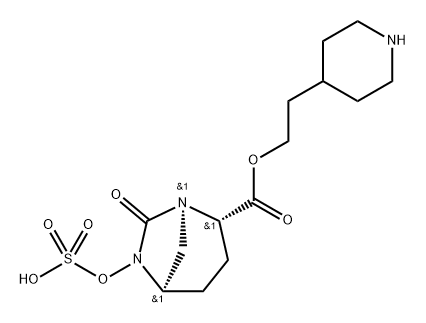 2-piperidin-4-ylethyl (2S,5R)-7-oxo-6-(sulfooxy)-1,6-diazabicyclo[3.2.1]octane-2-carboxylate Structure