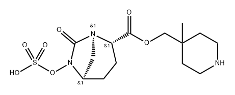 (4-methylpiperidin-4-yl)methyl (2S,5R)-7-oxo-6-(sulfooxy)-1,6-diazabicyclo[3.2.1]octane-2-carboxylate Structure