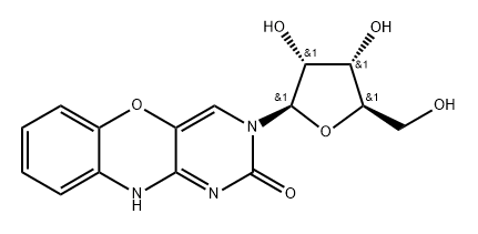 1H-Pyrimido[5,4-b][1,4]benzoxazin-2(3H)-one, 3-β-D-ribofuranosyl- Structure