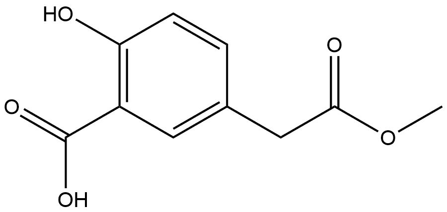Benzeneacetic acid, 3-carboxy-4-hydroxy-, 1-methyl ester Structure